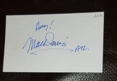 COUNTRY MUSIC STAR AND ACTOR MAC DAVIS HAND SIGNED CARD RIP