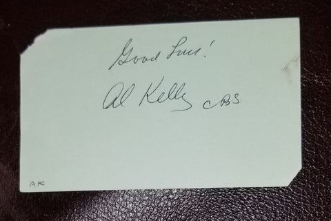 DOUBLE TALK COMEDIAN AL KELLY HAND SIGNED CARD D.1966