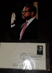 SUPREME COURT JUSTICE CLARENCE THOMAS HAND SIGNED FDC FIRST DAY COVER AND SMALL PHOTO