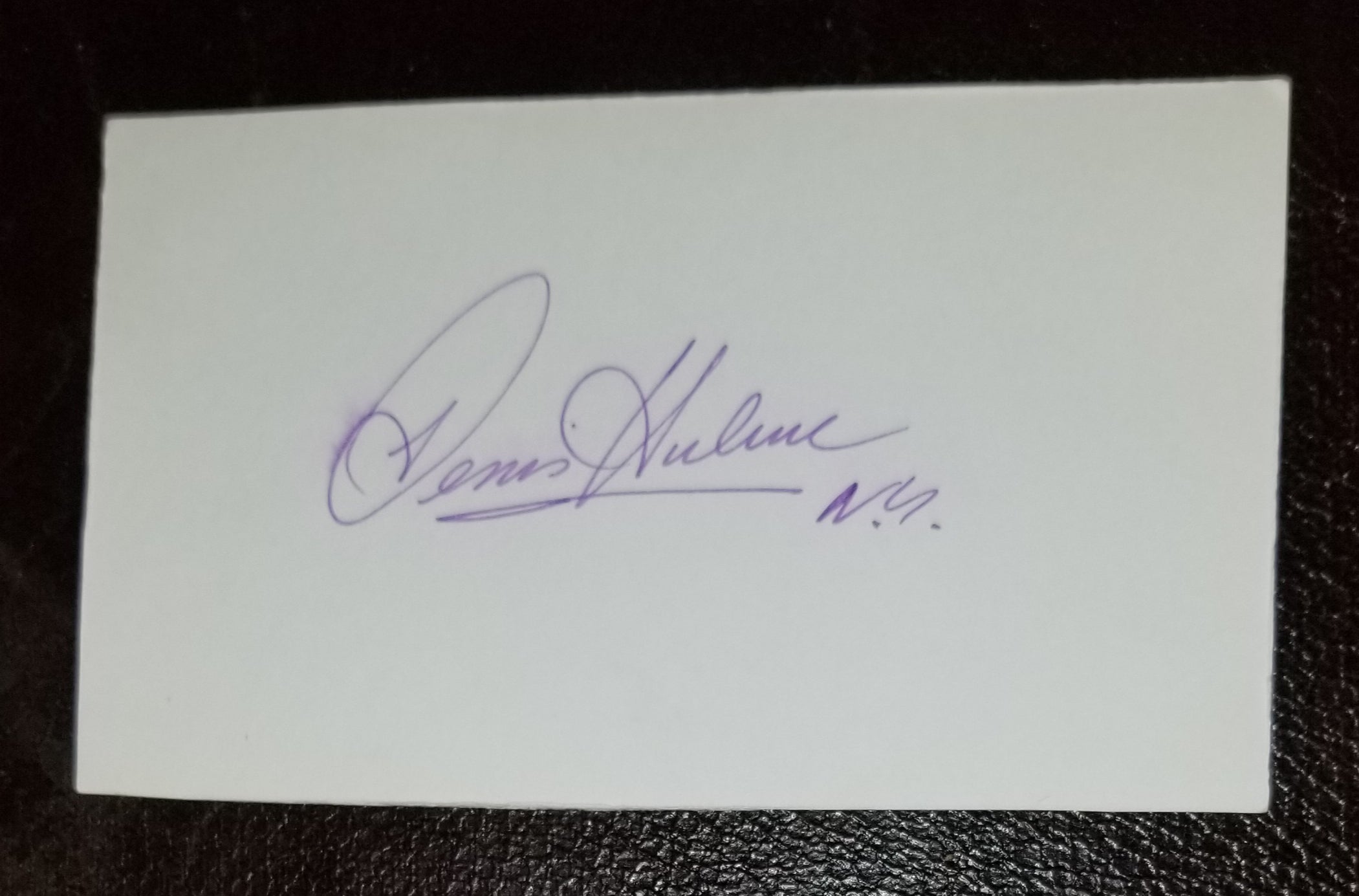 LEGENDARY F-1 RACE CAR DRIVER DENNY HULME HAND SIGNED CARD D.1992