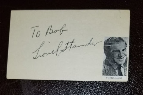 CHARACTER ACTOR LIONEL STANDER VINTAGE HAND SIGNED CARD D.1994