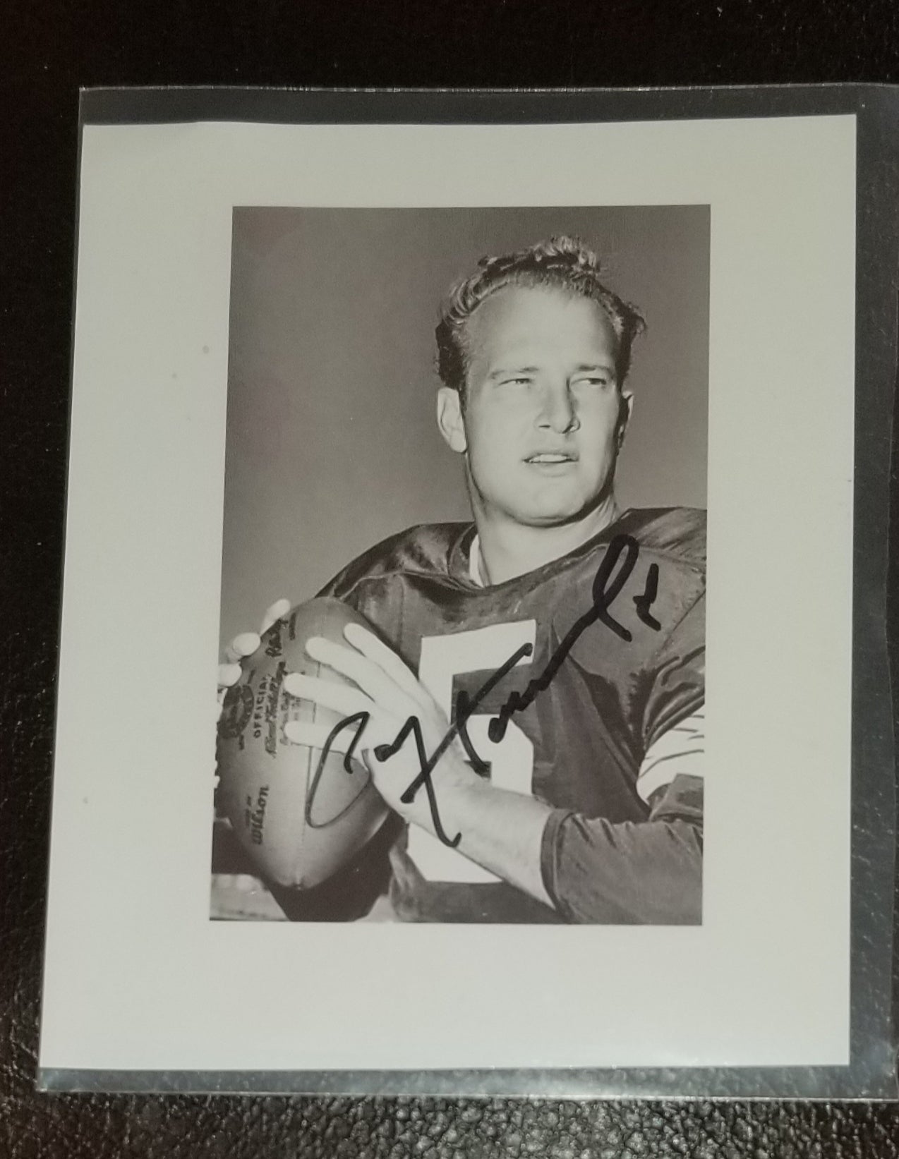 FOOTBALL GREAT PAUL HORNUNG HAND SIGNED SMALL PHOTO RIP