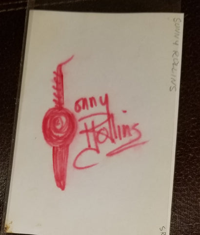 JAZZ SAXOPHONIST SONNY ROLLINS HAND SIGNED NAME TURNED INTO SAX DRAWING