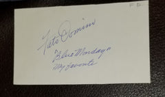 ROCK LEGEND FATS DOMINO HAND SIGNED VINTAGE CARD AND PHOTO D.2017