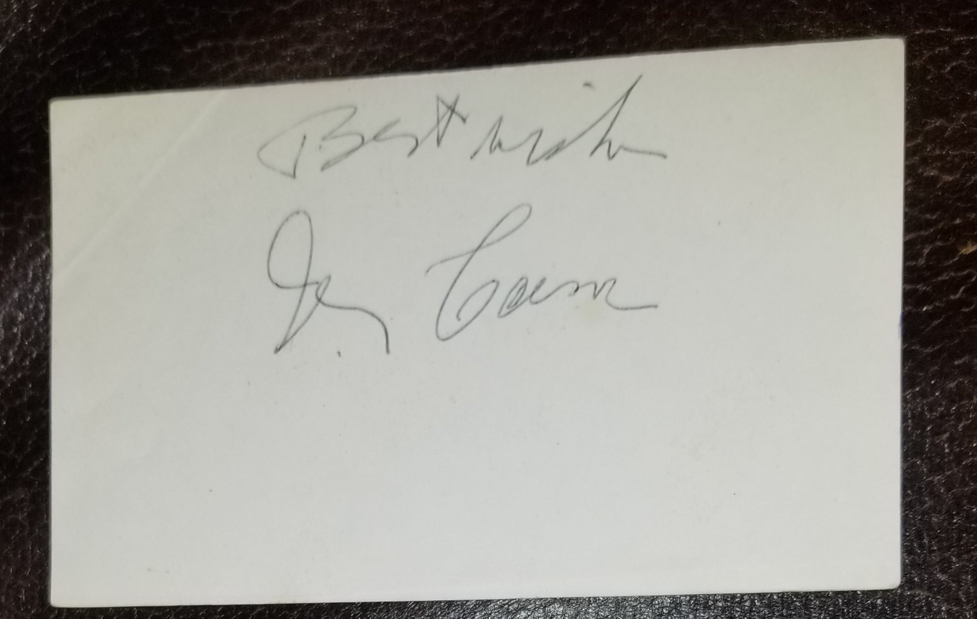 LYRICIST IRVING CAESER HAND SIGNED CARD D.1996