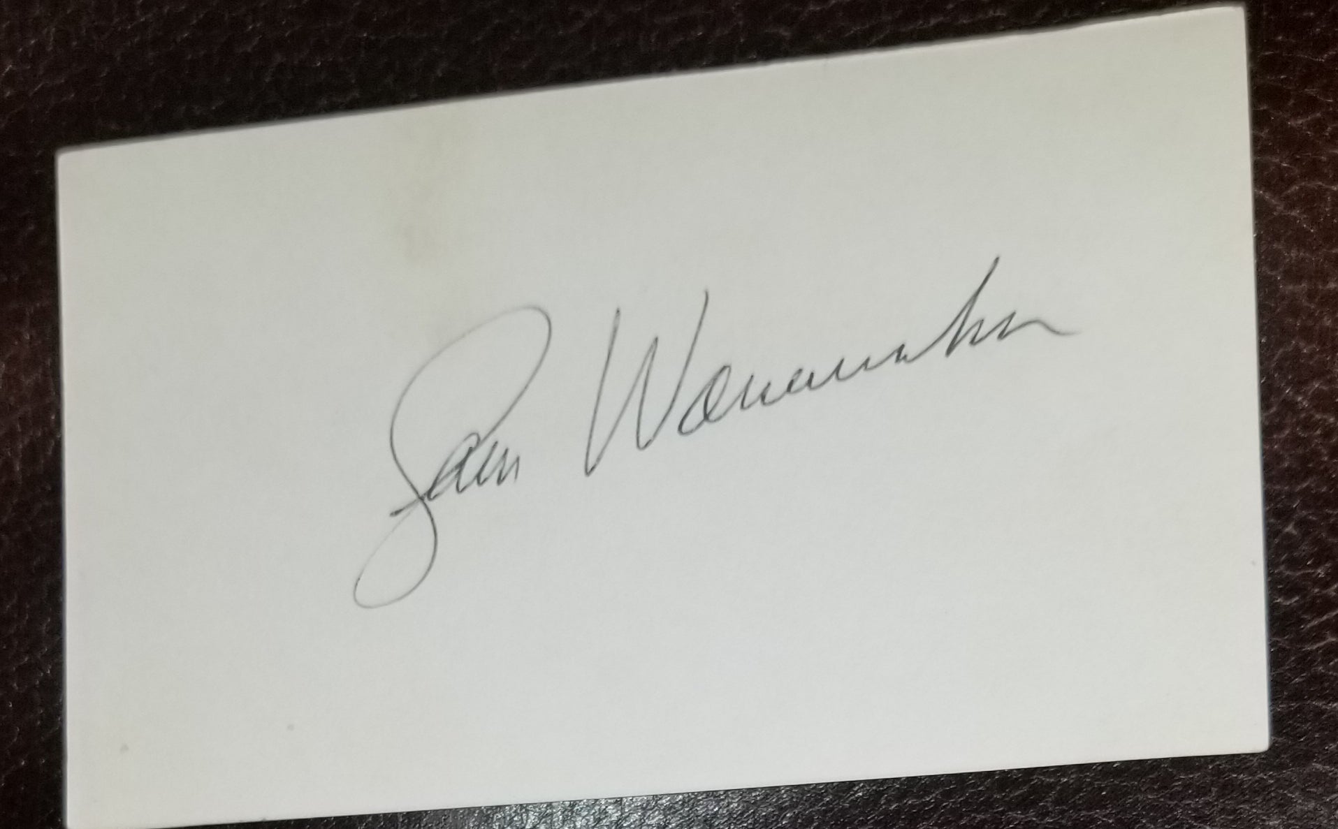 ACTOR SAM WANAMAKER HAND SIGNED CARD D.1993