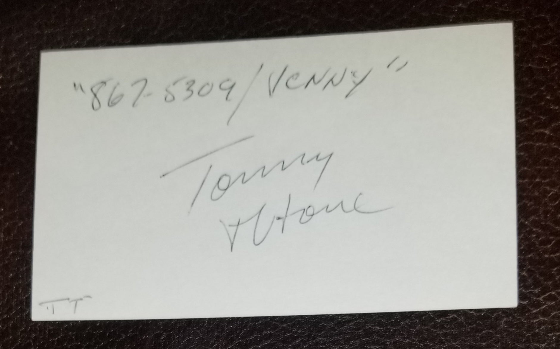 867-5309/JENNY SINGER TOMMY TUTONE HAND SIGNED CARD