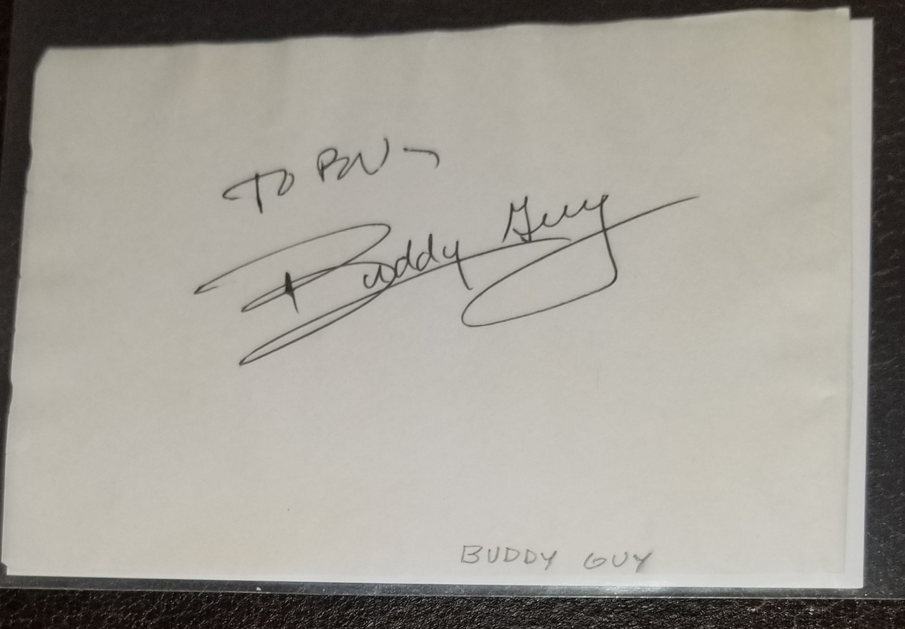 BLUES GREAT BUDDY GUY HAND SIGNED PAGE