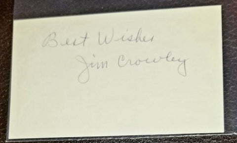 HALFBACK OF NOTRE DAME'S FOUR HORSEMEN JIM CROWLEY HAND SIGNED CARD D.1986