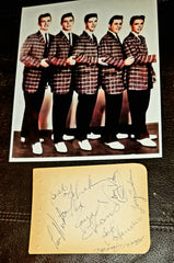 VINTAGE 5X ROYAL TEENS AUTOGRAPH AND 8X10 PHOTO BOB GAUDIO TOM AUSTIN BILLY DALTON LARRY QUAGLIANO AND JOEY VILLA