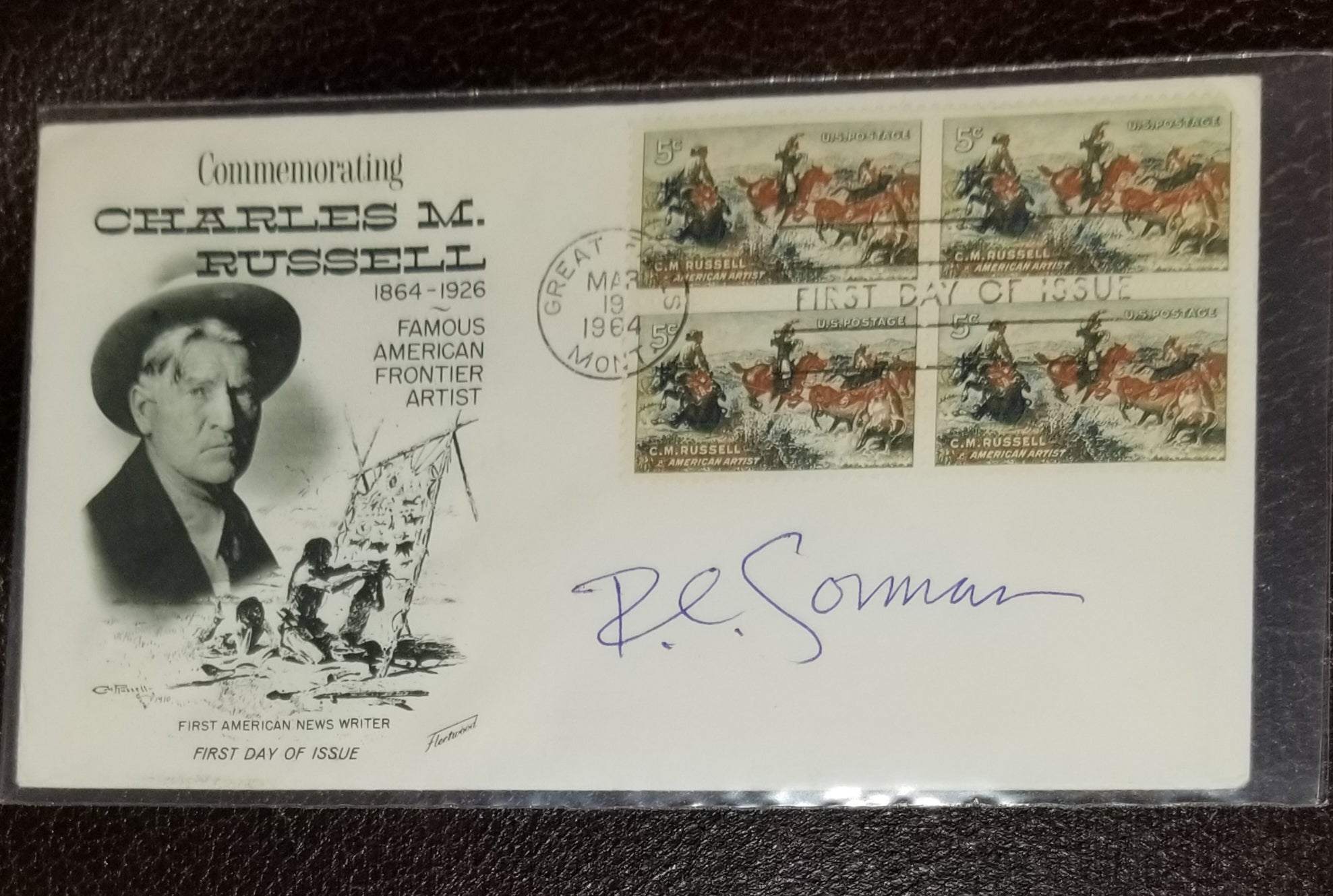 NATIVE AMERICAN ARTIST R.C. GORMAN HAND SIGNED FDC FIRST DAY COVER D.2005