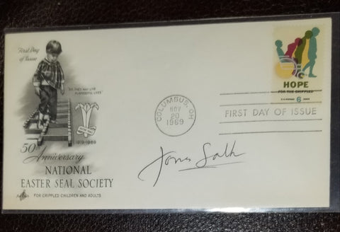 VIROLOGIST POLIO VACCINE CREATOR JONAS SALK HAND SIGNED FDC FIRST DAY COVER D.1995