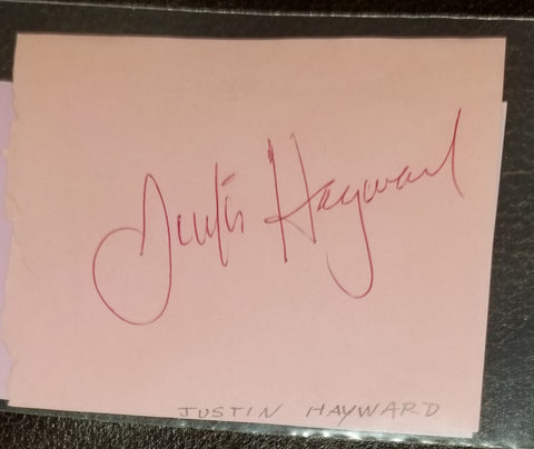 MOODY BLUES LEAD SINGER JUSTIN HAYWARD HAND SIGNED PAGE