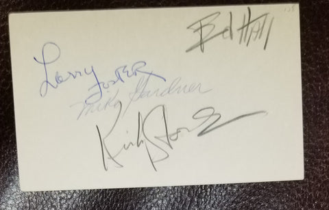 4X KIRBY STONE 4 HAND SIGNED CARD KIRBY STONE D.1981 EDDIE HALL MIKE GARDNER AND LARRY FOSTER