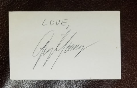 3X ACADEMY AWARD NOMINEE ACTOR GIG YOUNG HAND SIGNED CARD D.1978