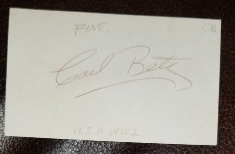 DR. ALEX STONE DONNA REED SHOW ACTOR CARL BETZ HAND SIGNED CARD D.1978