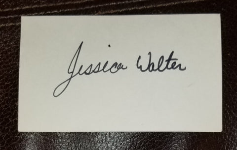 LONG TIME GREAT ACTRESS JESSICA WALTER HAND SIGNED CARD RIP