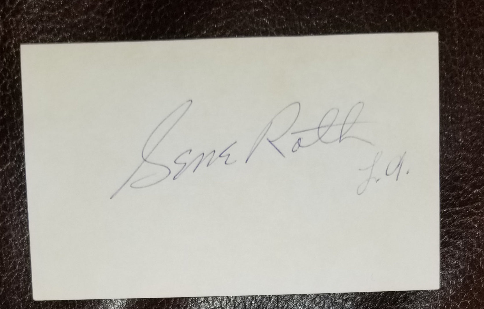 THREE STOOGES TOUGH GUY ACTOR GENE ROTH HAND SIGNED CARD D.1976