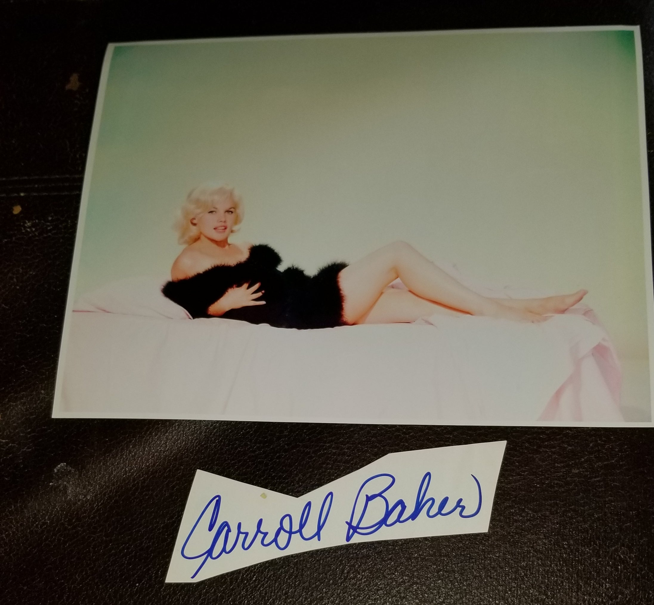 ACTRESS CARROLL BAKER HAND SIGNED CUT SIGNATURE AND NICE PRINT