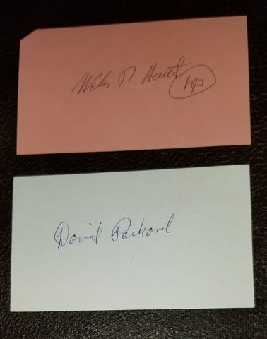 BILL HEWLETT (D.2001) AND DAVE PACKARD (D.1996) HAND SIGNED CARDS