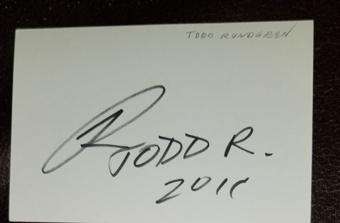 ROCK GREAT TODD RUNDGREN HAND SIGNED CARD