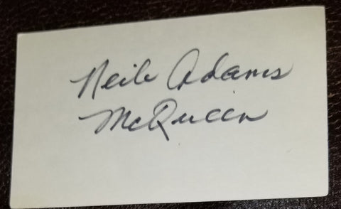 ACTRESS NEILE ADAMS MCQUEEN HAND SIGNED CARD