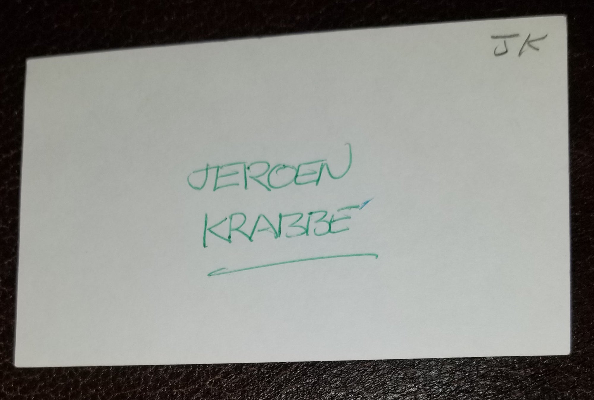 LONG TIME DUTCH ACTOR JEREON KRABBE HAND SIGNED CARD