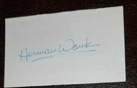 "THE CAINE MUTINY " AUTHOR HERMAN WOUK HAND SIGNED CARD D.2019
