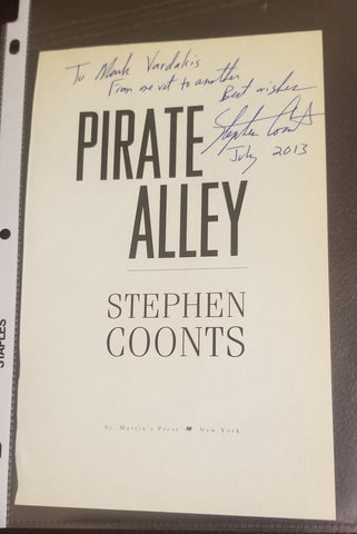 AUTHOR STEPHEN COONTS HAND SIGNED PIRATE ALLEY BOOK PAGE