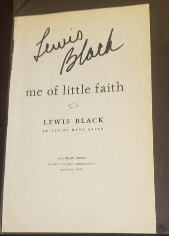 COMEDIAN LEWIS BLACK HAND SIGNED BOOK PAGE