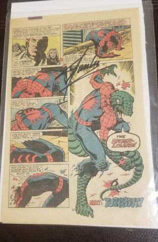 RARE STAN LEE HAND SIGNED VINTAGE SPIDERMAN COMIC BOOK PAGE D.2018