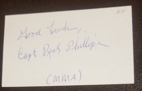 CAPTAIN RICH PHILLIPS HAND SIGNED CARD  SUBJECT OF CAPTAIN PHILLIPS MOVIE