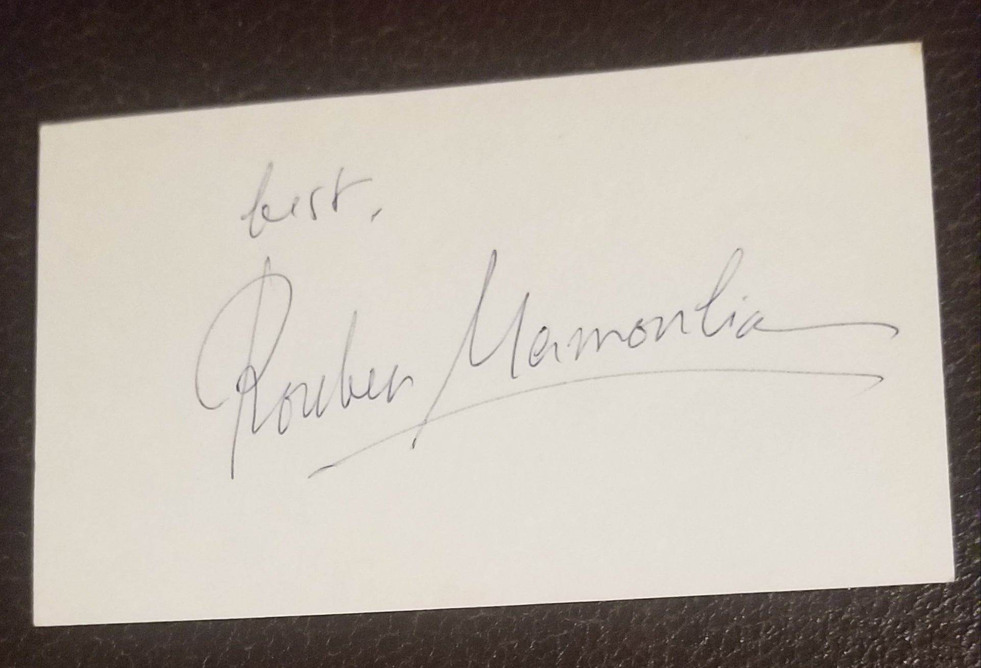 CLASSIC HOLLYWOOD DIRECTOR ROUBEN MAMOULIAN HAND SIGNED CARD D.1987