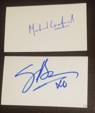 MICHAEL CRAWFORD AND SARAH BRIGHTMAN HAND SIGNED CARDS PHANTOM OF THE OPERA