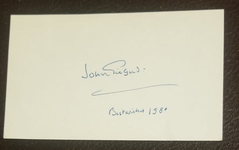 ACTOR JOHN GIELGUD HAND SIGNED XARD D.2000