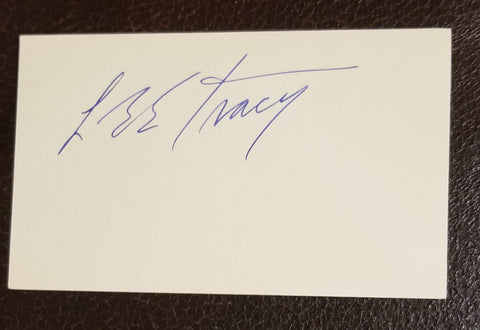 ACTOR LEE TRACY HAND SIGNED CARD D.1968