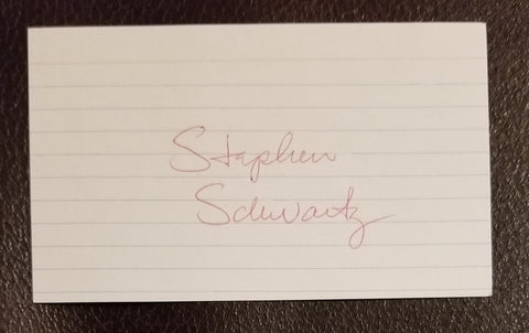 GODSPELL AND WICKED COMPOSER STEPHEN SCHWARTZ HAND SIGNED CARD