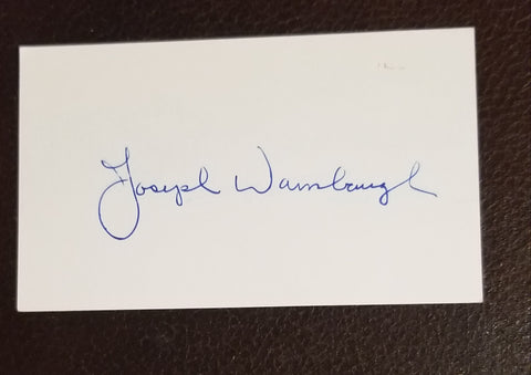 AMERICAN WRITER JOSEPH WAMBAUGH HAND SIGNED CARD "THE ONION FIELD"