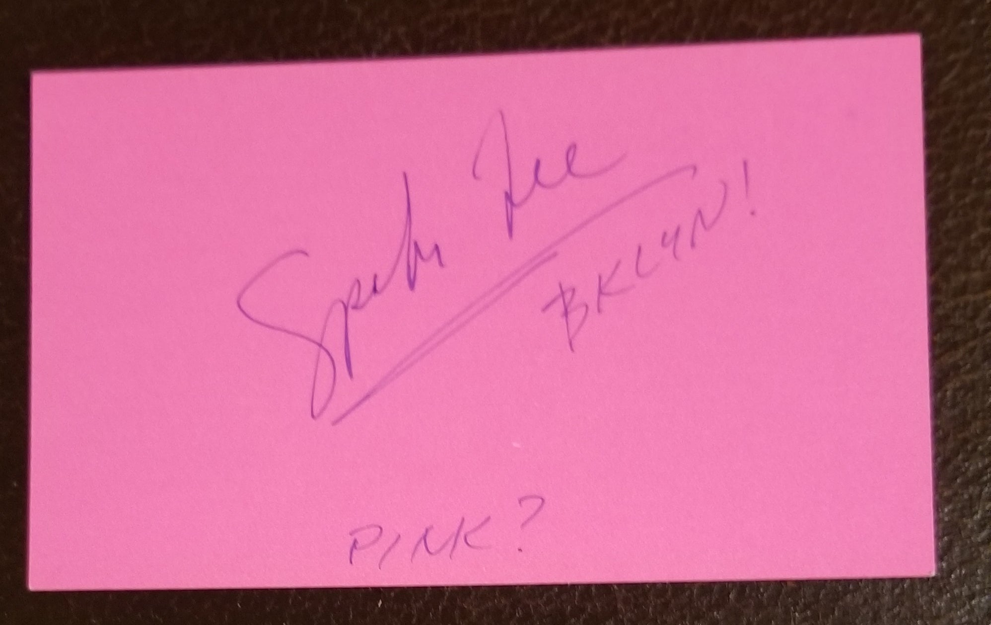 DIRECTOR SPIKE LEE HAND SIGNED CARD