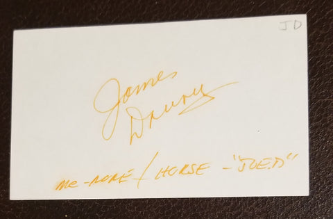 "THE VIRGINIAN" ACTOR JAMES DRURY HAND SIGNED CARD D.2020