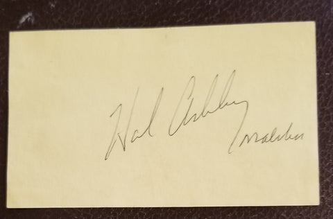 "HAROLD AND MAUDE" DIRECTOR HAL ASHBY HAND SIGNED CARD D.1988