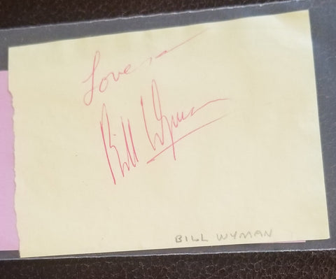 FORMER ROLLING STONES BASSIST BILL WYMAN HAND SIGNED PAGE