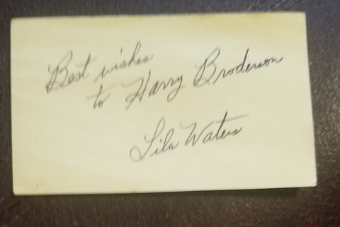 ACTRESS LILA WATERS HAND SIGNED CARD