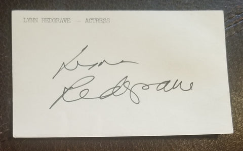 ACTRESS LYNN REDGRAVE HAND SIGNED CARD d.2010