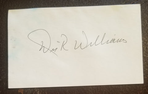 BASEBALL HOFER MANAGER DICK WILLIAMS HAND SIGNED CARD D.2011