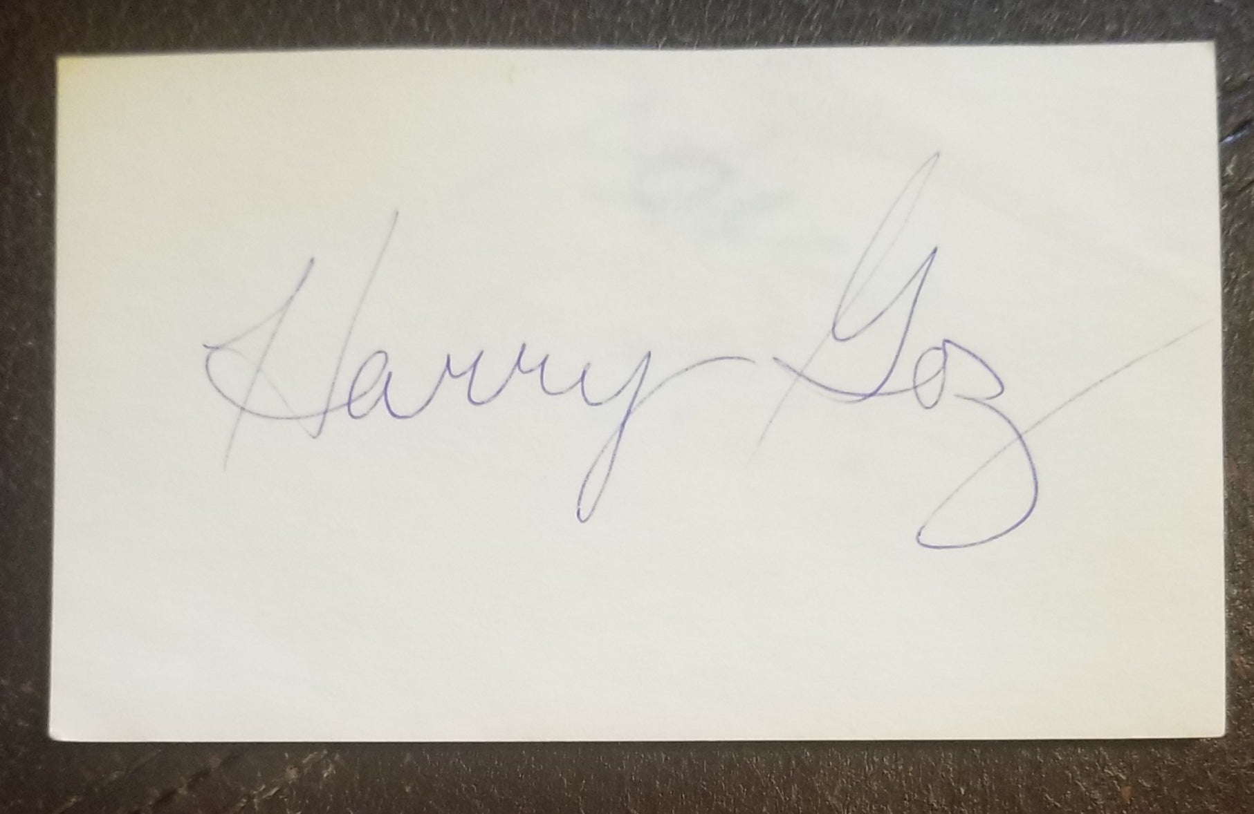 THEATER ACTOR HARRY GOZ HAND SIGNED CARD D.2003