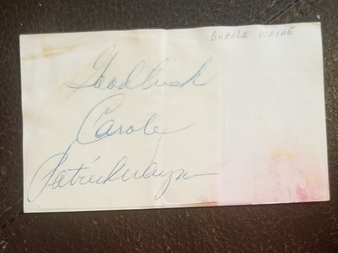 JOHN WAYNE'S SON ACTOR PATRICK WAYNE HAND SIGNED CARD