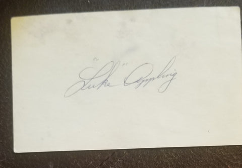 BASEBALL HOFER LUKE APPLING HAND SIGNED CARD D.1991