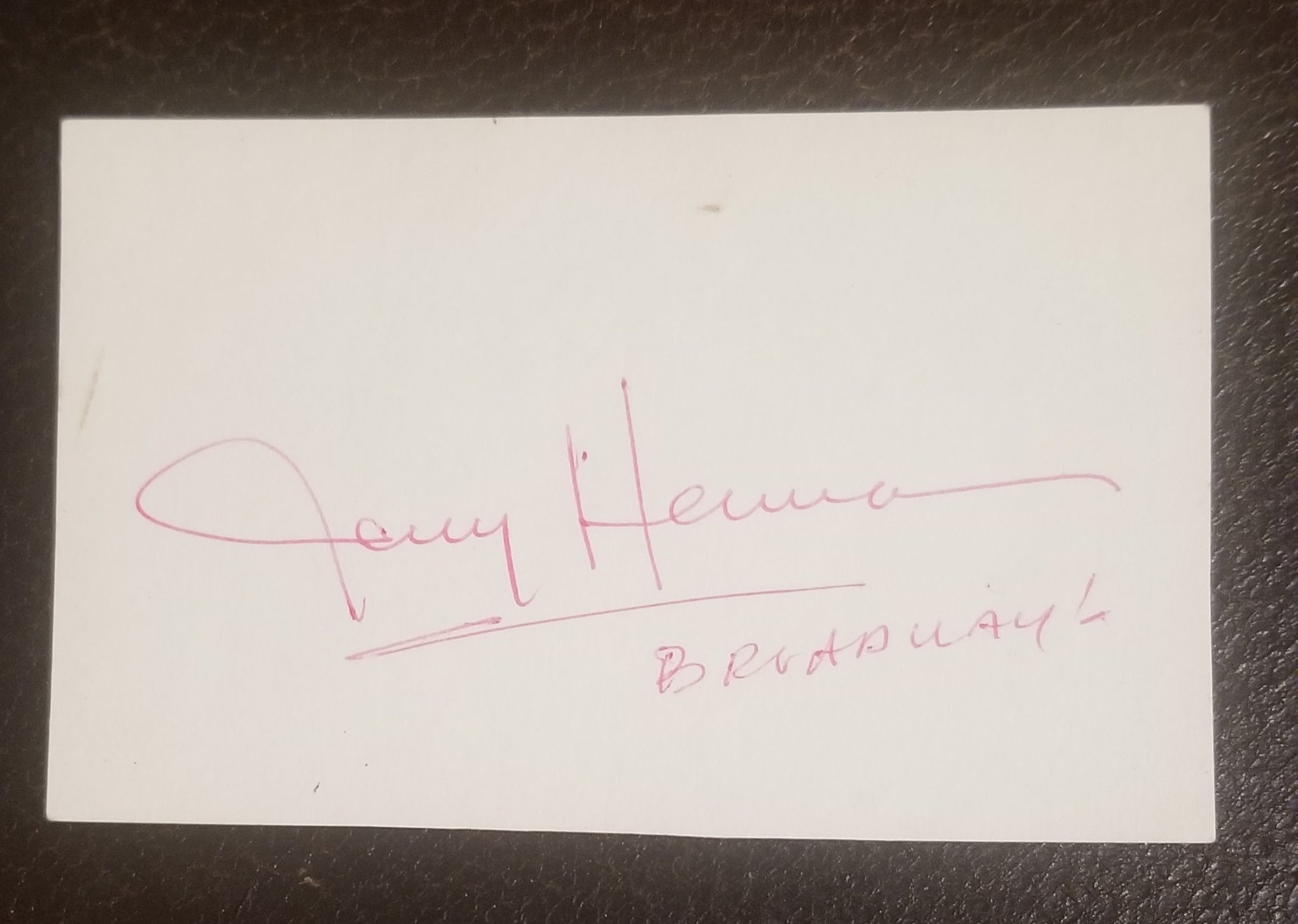 BROADWAY COMPOSER JERRY HERMAN HAND SIGNED CARD D.2019