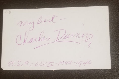 GREAT CHARACTER ACTOR CHARLES DURNING HAND SIGNED CARD D.2012